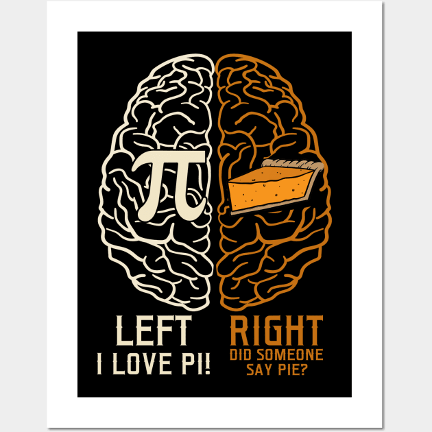 Left vs. Right Brain Pie Pi Day Wall Art by Dunnhlpp